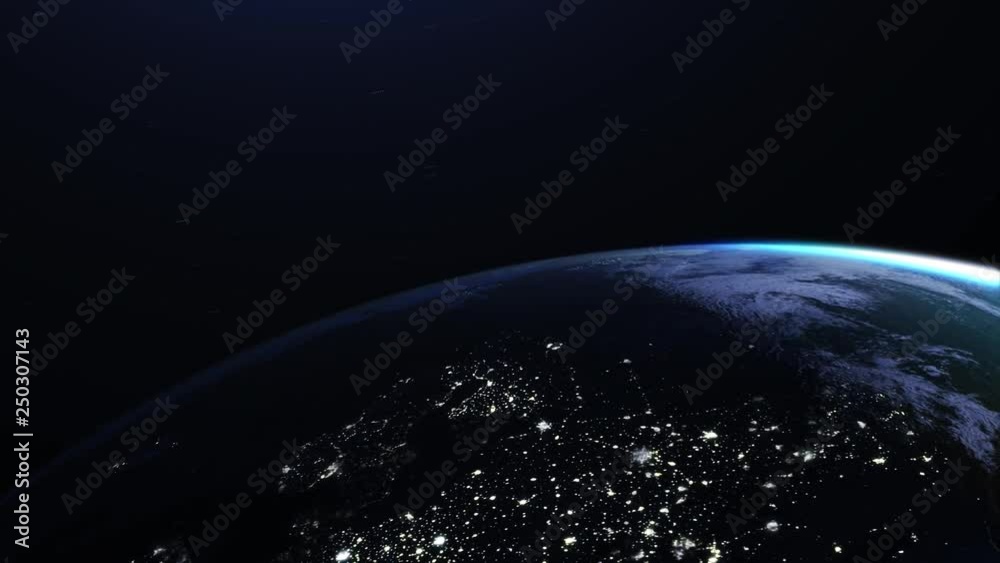 Big planet Earth. The rotation of the planet. Looped video.