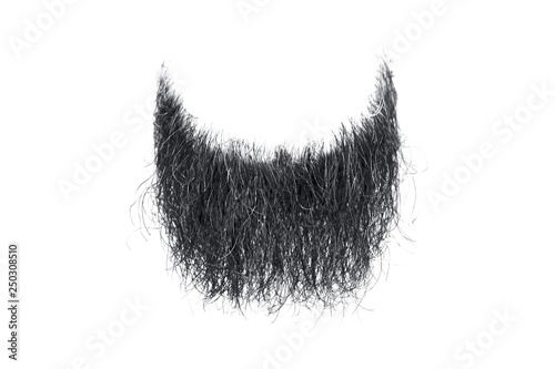 Disheveled black beard isolated on white. Mens fashion