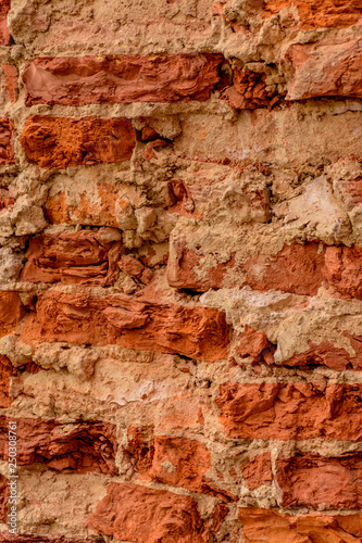 Brick texture. Old brick wall of the renovated house.