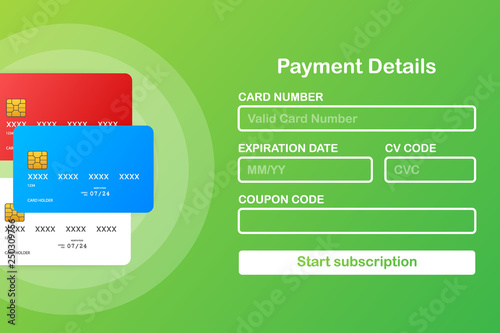 Online payment form. Online digital invoice on smartphone. Vector illustration.