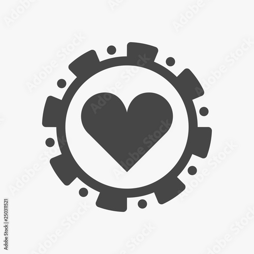 Gaming Chip Simple Symbol. Good Luck Love icon in flat geometric style. Vector Sign.