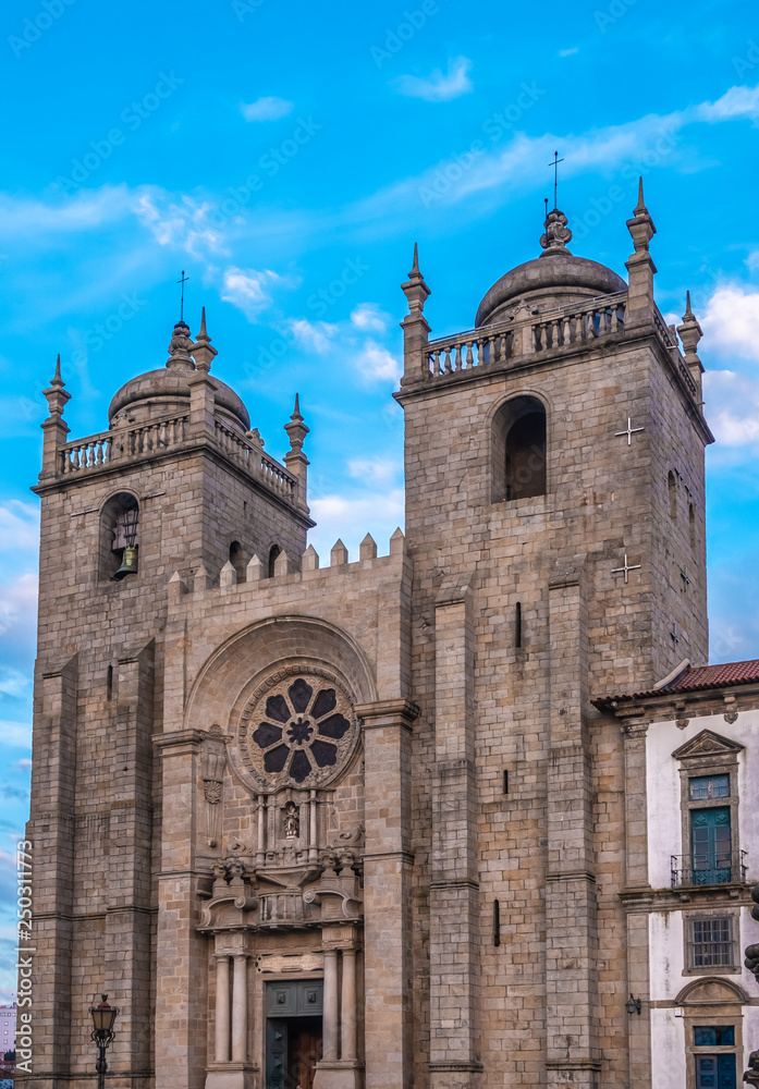 Cathedral of Porto, the second-largest city in Portugal. Located along the Douro river estuary in Northern Portugal. Its historical core is a UNESCO World Heritage Site