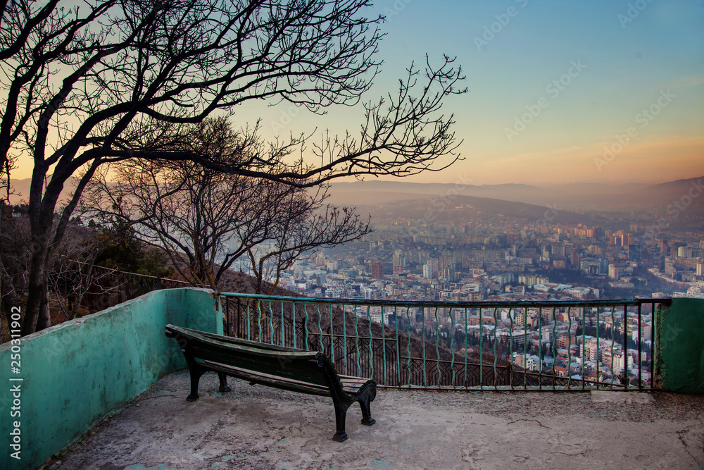 Tbilisi Historic Old Town Houses Panorama View Tbilisi Historic Old Town Houses Panorama View