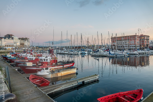 The harbour of A Coruna (Corunna), the second most populated city in Galicia, Northwestern Spain.  It is a busy port located on a promontory in the Golfo Artabro, on the Atlantic Ocean photo