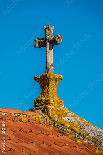 The beautiful old village of Combarro, near Sanxenxo, Pontevedra, Galicia, Spain. It has an outstanding collection of horreos (granaries) and cruceiros (calvary sculptures). photo