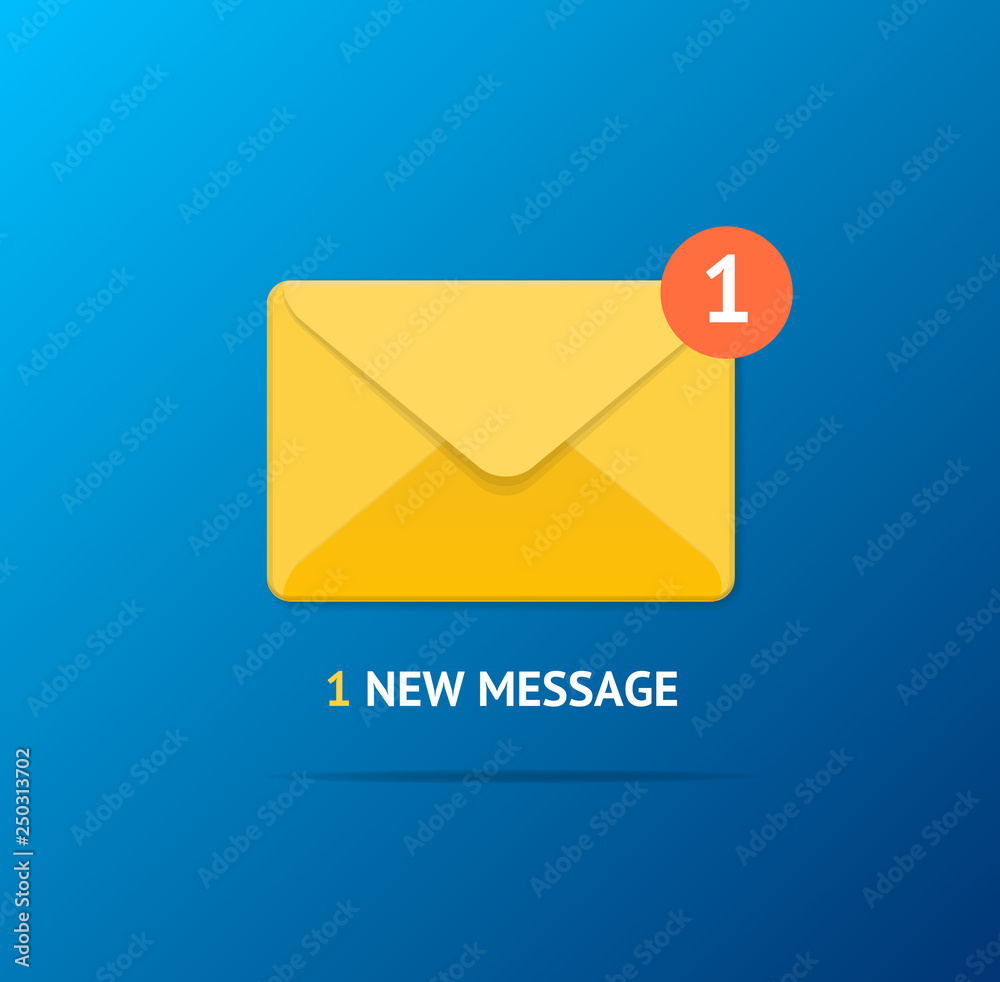 New Incoming Message Concept on a Blue Background. Vector New Incoming Message Concept on a Blue Background. Vector