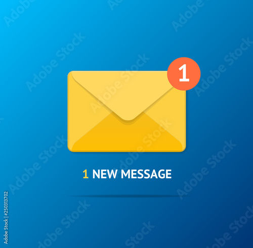 New Incoming Message Concept on a Blue Background. Vector
