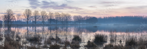 Early morning winter sunrise over lake  Broekpolder  Vlaardingen