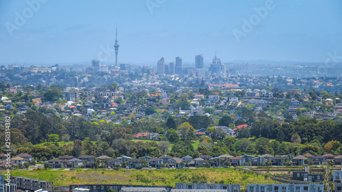 Mount Eden and other mountains around Auckland in New-Zealand