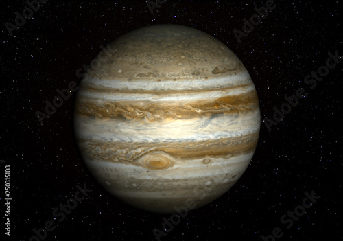 Fototapeta Jupiter with stars in the background