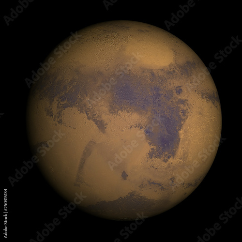 Mars isolated on black. Elements of this image furnished by NASA