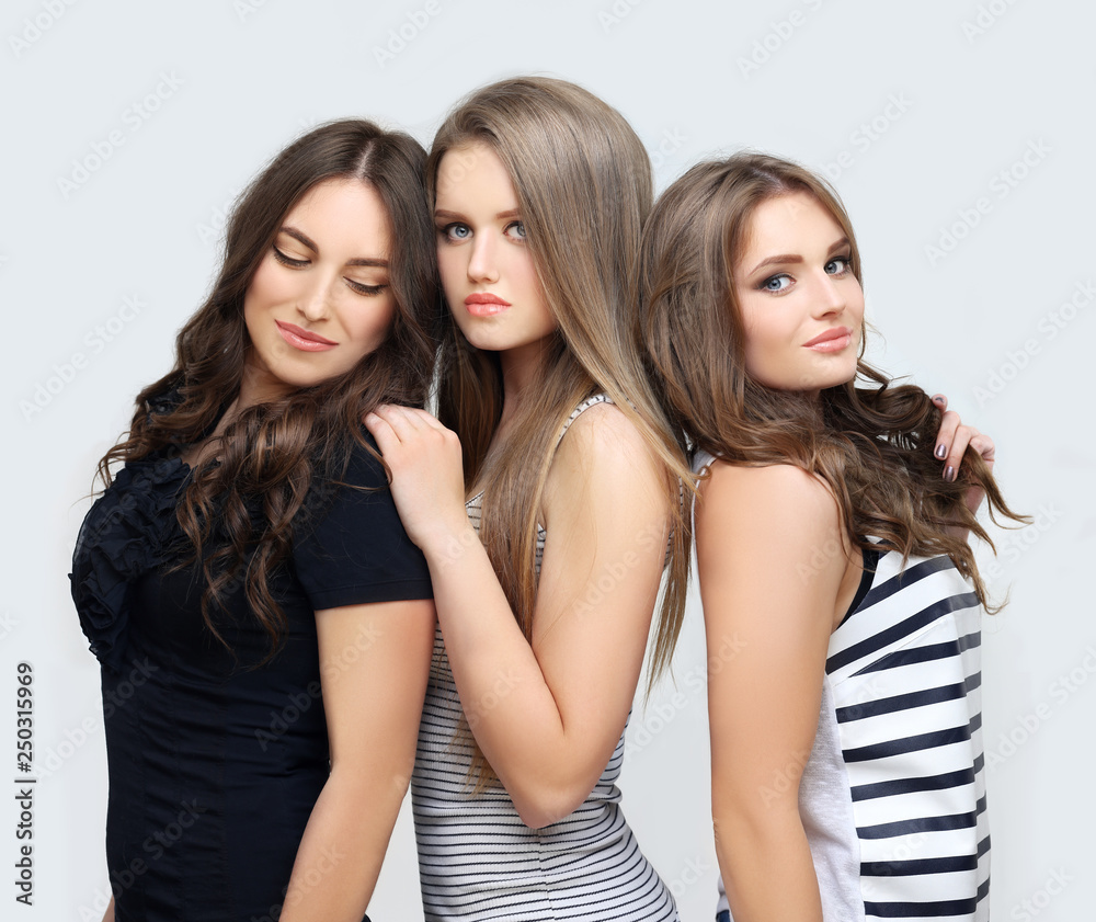 Happy friends.Beauty portrait of a young girls. Happy friends.Beauty portrait of a young girls.