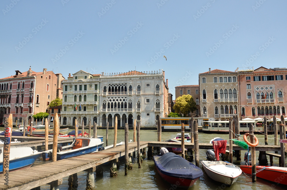 Street view in Italy, Venice, old houses. Streets and canals of Venice. Street view in Venice, Italy.