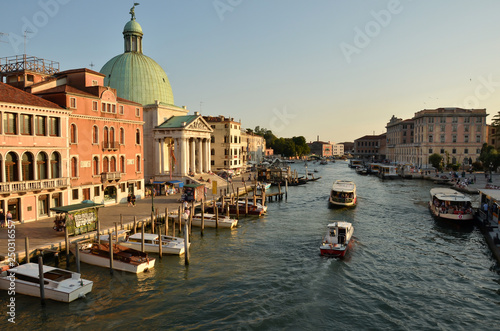 View over the Grand Canal. The main canal at Venice in Italy.
