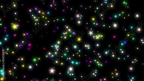 Rotating Starfield Five Pointed Stars Colorful Abstract Motion Background Loop 1