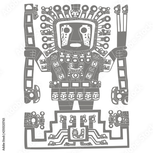 vector icon with Viracocha great creator god in Inca mythology photo