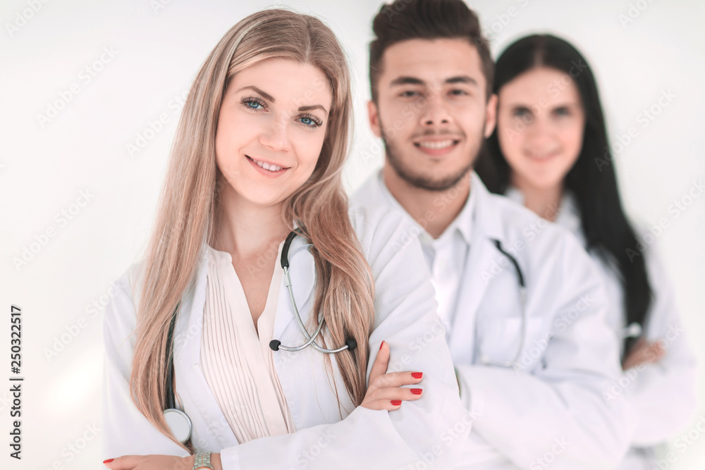 close-up, a group of medical doctors standing together close-up, a group of medical doctors standing together