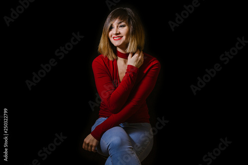happy laughing woman