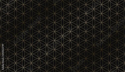 Vector geometric art deco stylish pattern - seamless luxury gold gradient design. Rich ornamental background