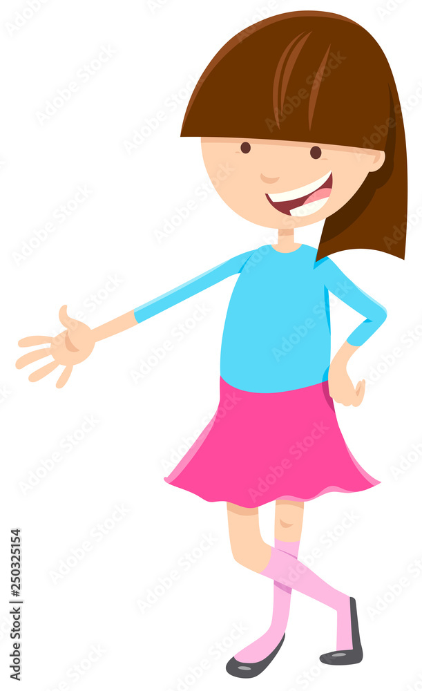 kid or teen girl cartoon character