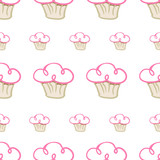 Trendy cupcake pattern