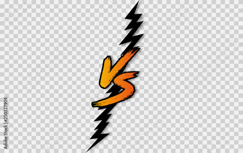 VS. Versus letter logo. Battle vs match, game