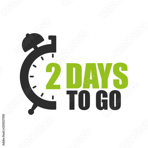 Number of 2 days to go flat icon. Vector stock flat illustration