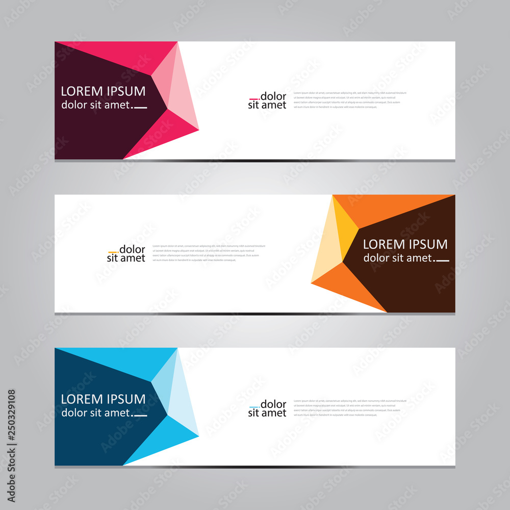 Vector abstract geometric design banner web template. Vector abstract geometric design banner web template.