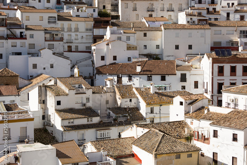 Houses built into rock Setenil de las Bodegas, village of Cadiz, Andalusia, Spain © pikselstock