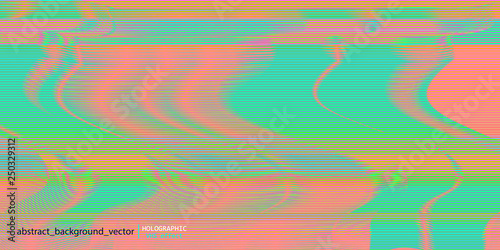Template of a vector background with holographic neon colors with screen glitch VHS effect.  TV signal fail. Hipster style.