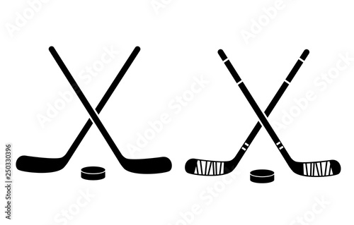 Hockey Stick Flat Icon On White Background photo