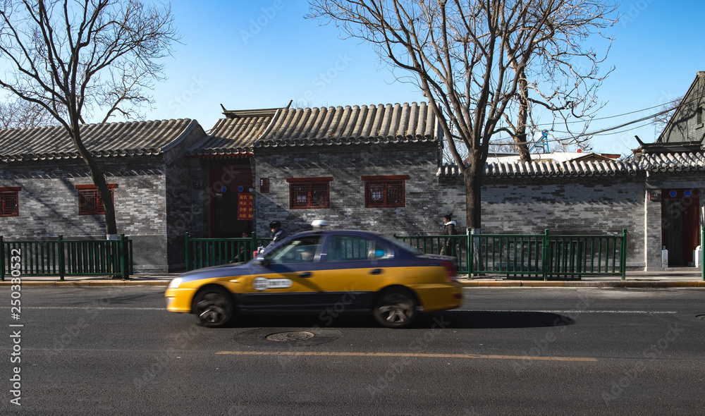 The old city of Beijing. Front view of a typical house