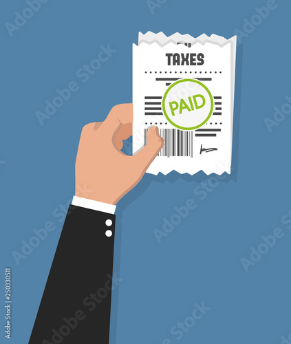Taxes paid. Flat icon