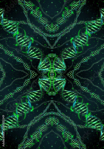 Artistic abstract cool smooth dna model artwork background