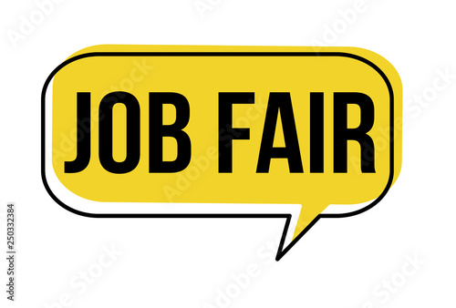 Job fair speech bubble