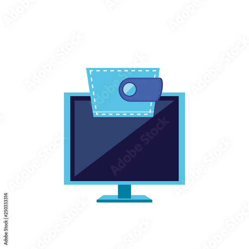 computer monitor with wallet icon