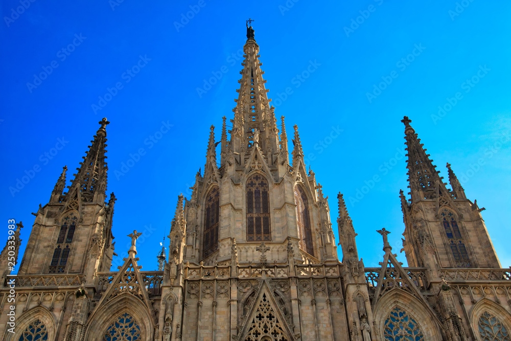 Cathedral of Barcelona located in the heart of historic Las Ramblas district