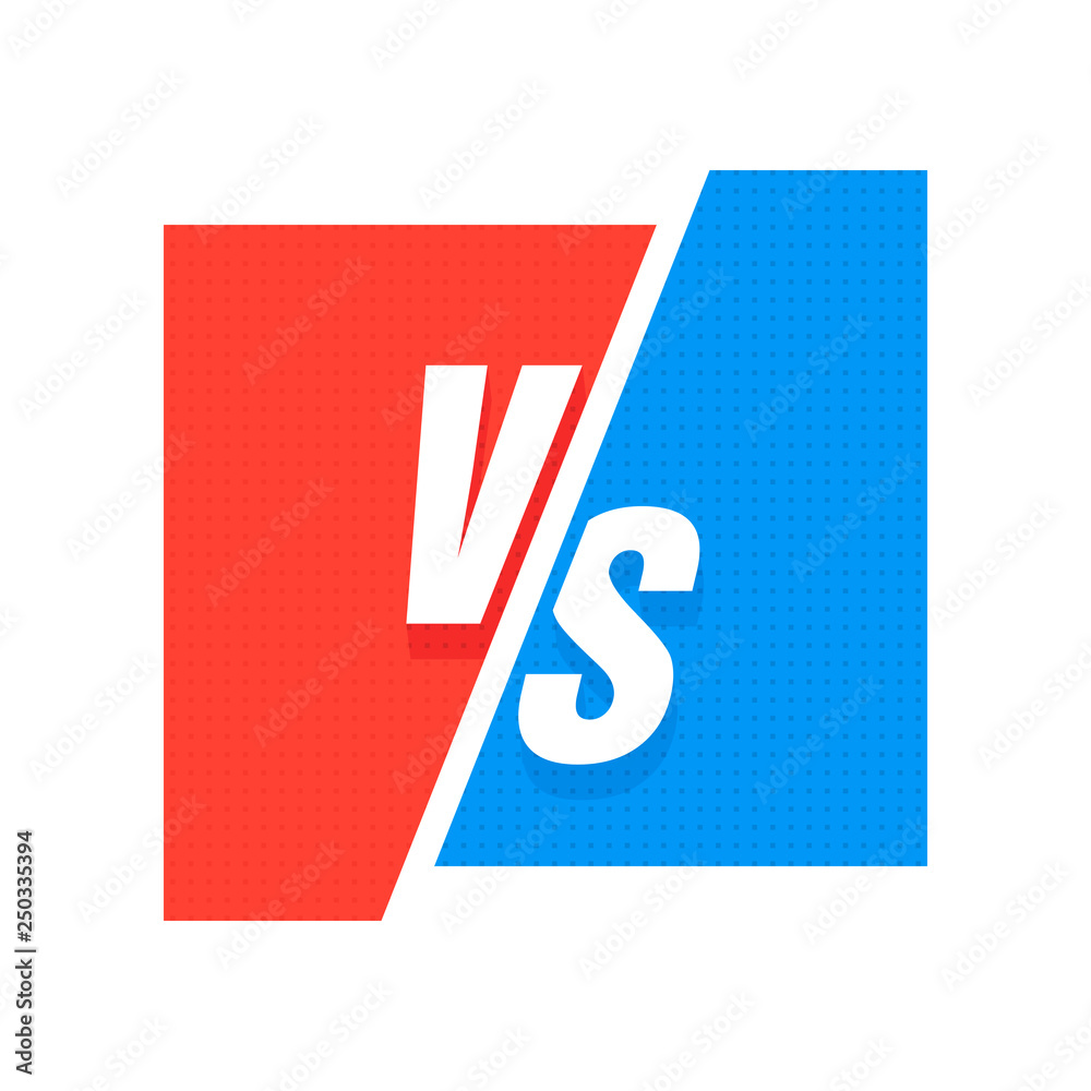 VS Versus Blue and red comic design. Vector illustration VS Versus Blue and red comic design. Vector illustration