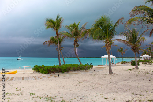 Thunderstorm with lightning, Bahamas, Long Island, Bahamas