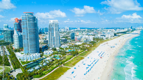 Aerial view of Miami Beach, South Beach, Florida, USA. 