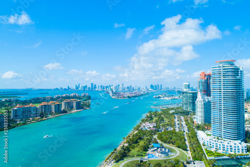 Aerial view of Miami Beach, South Beach, Florida, USA.  © miami2you