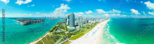 Panorama Aerial view of Miami Beach, South Beach, Florida, USA.  © miami2you