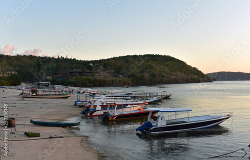 Fishing boats on the shore, Nusa Penida Island, Indonesia