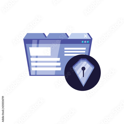 template web page with shield icon