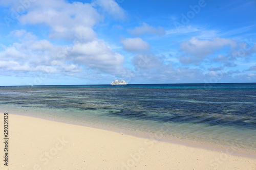 Beach and cruise ship, Fiji © Marco Ramerini