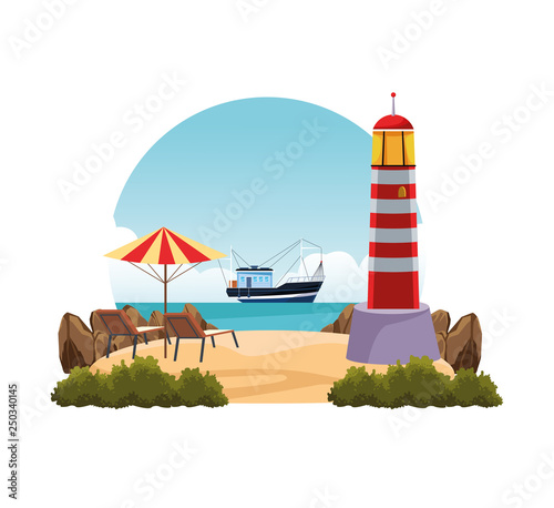 seashore landscape cartoon
