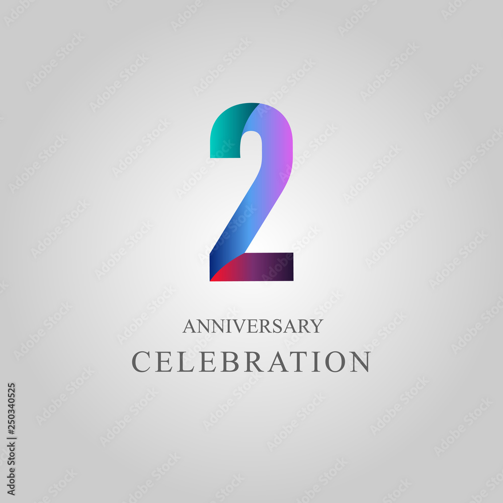 2 Year Anniversary Celebration Vector Template Design Illustration 2 Year Anniversary Celebration Vector Template Design Illustration