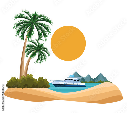 seashore landscape cartoon