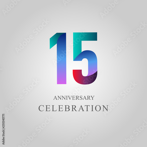 15 Year Anniversary Celebration Vector Template Design Illustration