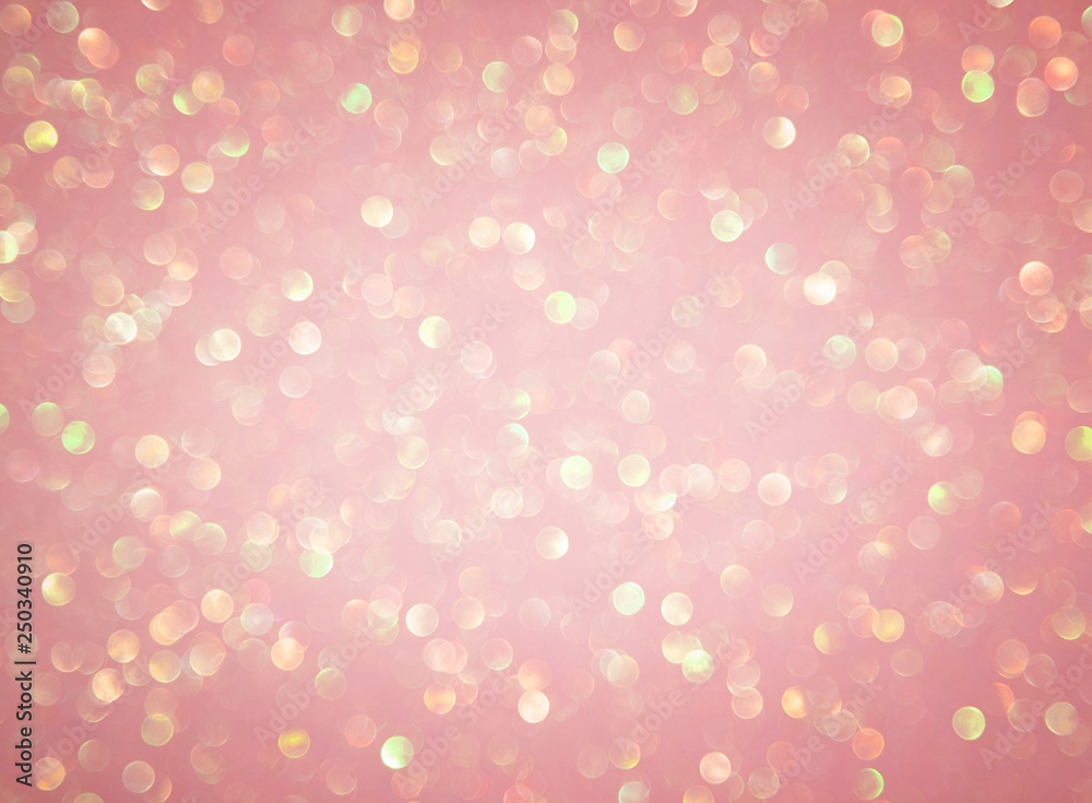 pink glitter texture abstract background. Bokeh circles for Christmas background